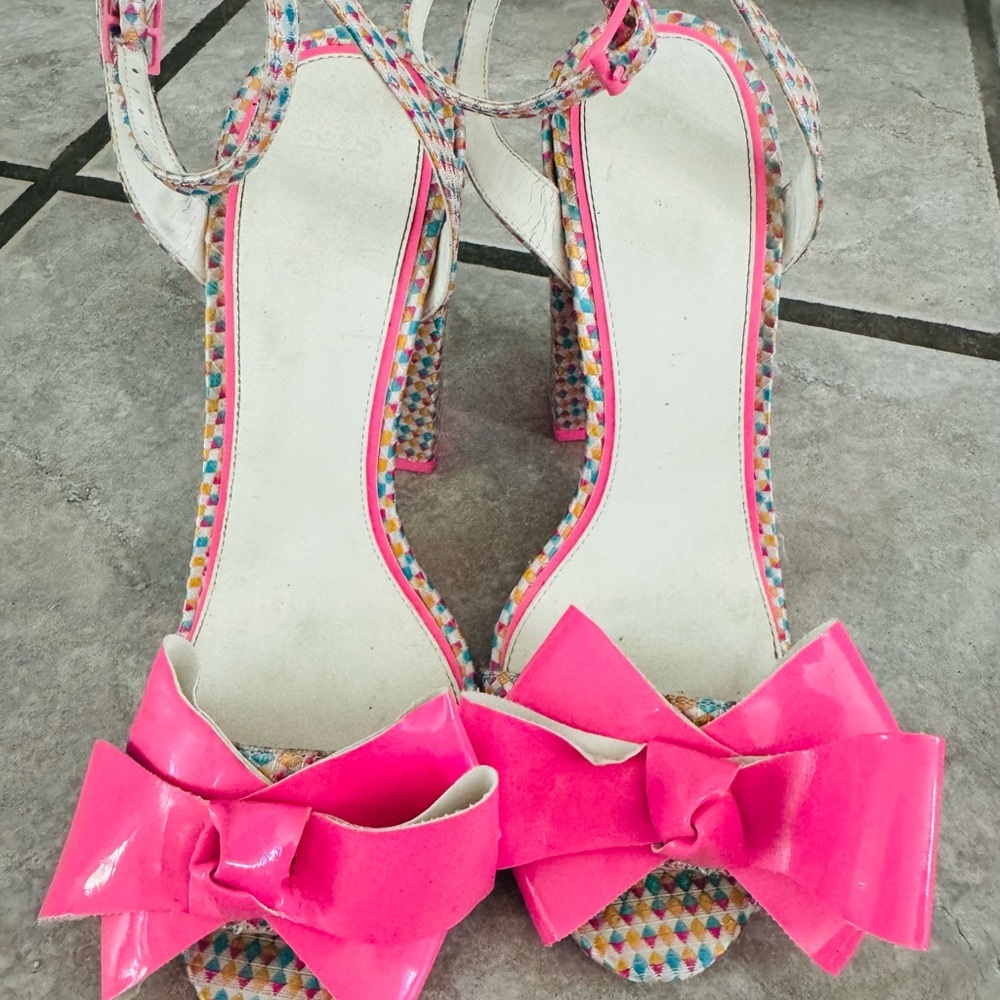 ASOS Multicolor Heels with Pink Bow